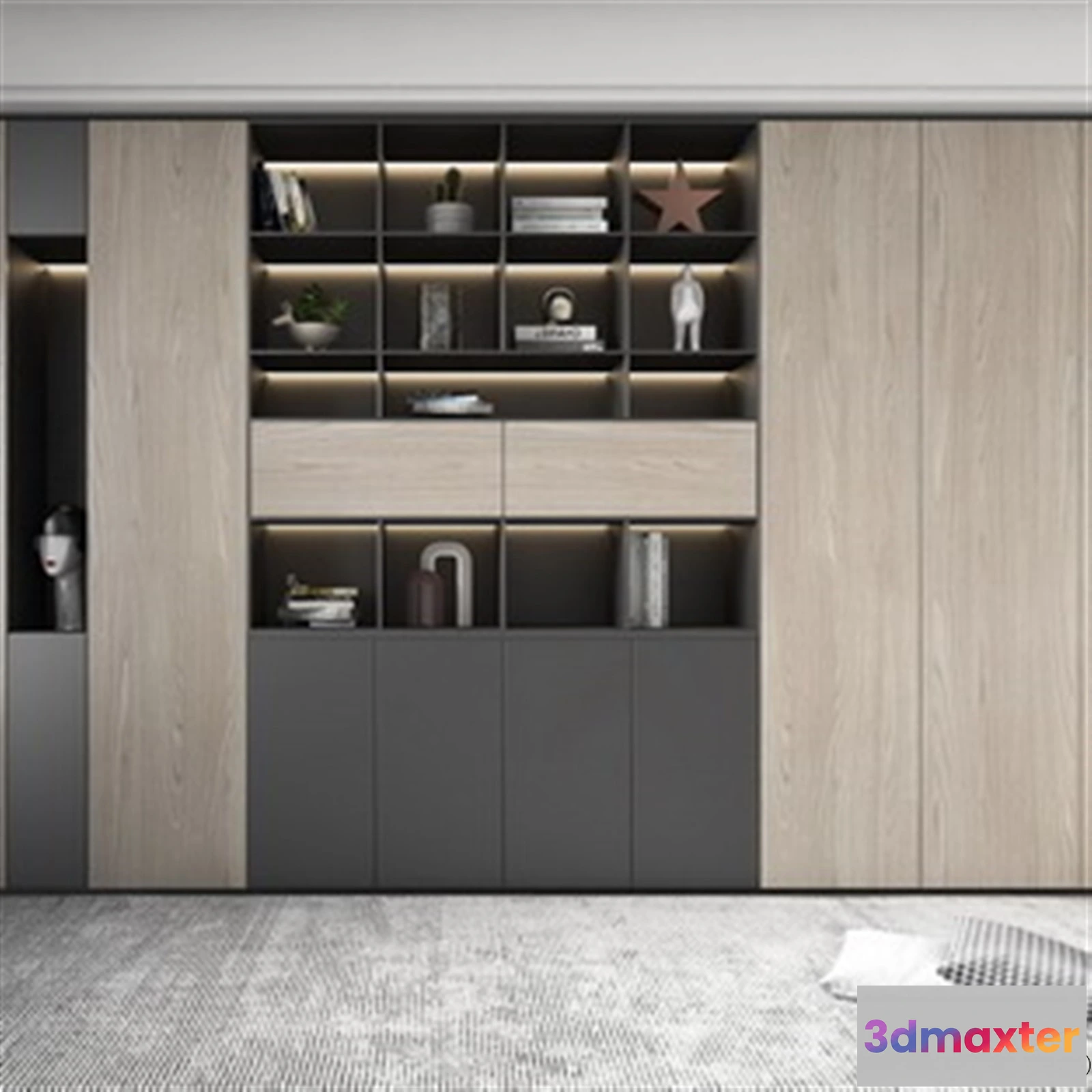 1367775 - Book Case 3D Furniture Models - Interior 3D Model - 034 3D Max