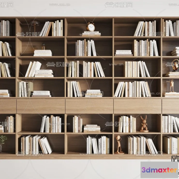 1368316 - Book Case 3D Furniture Models - Interior 3D Model - 042 3D Max