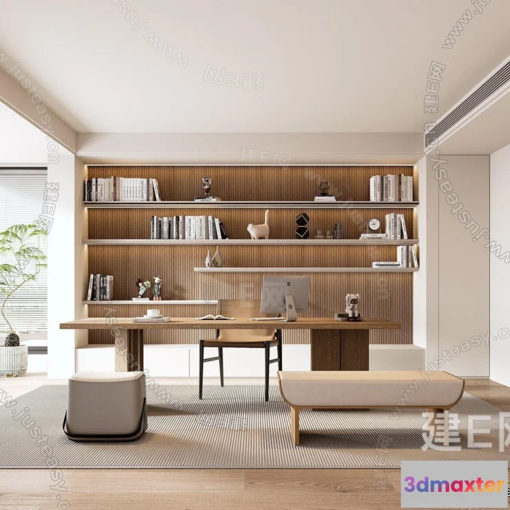 1368377 - Book Case 3D Furniture Models - Interior 3D Model - 043 3D Max