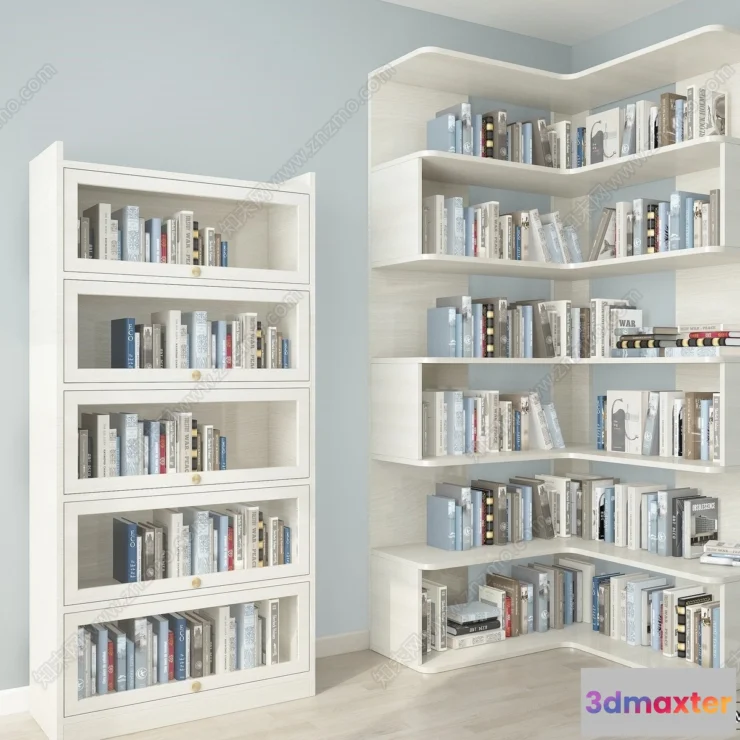 1368630 - Book Case 3D Furniture Models - Interior 3D Model - 047 3D Max