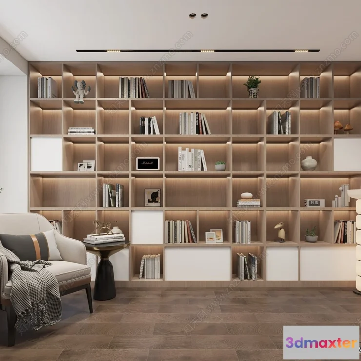 1368696 - Book Case 3D Furniture Models - Interior 3D Model - 048 3D Max