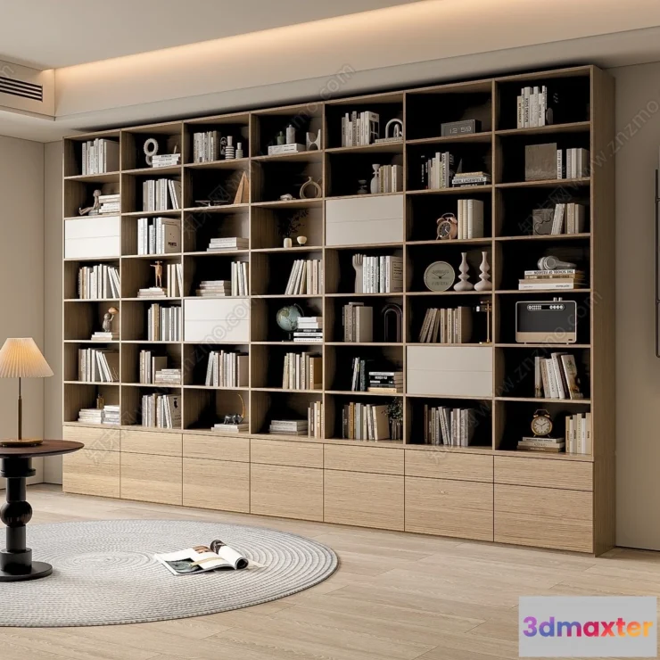 1368763 - Book Case 3D Furniture Models - Interior 3D Model - 049 3D Max