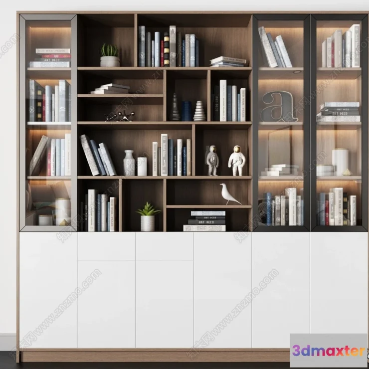 1369160 - Book Case 3D Furniture Models - Interior 3D Model - 055 3D Max
