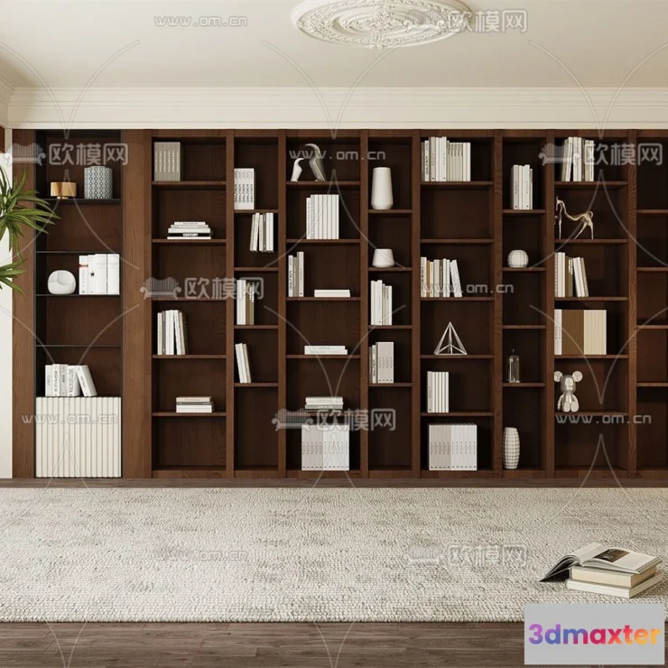 1369224 - Book Case 3D Furniture Models - Interior 3D Model - 056 3D Max