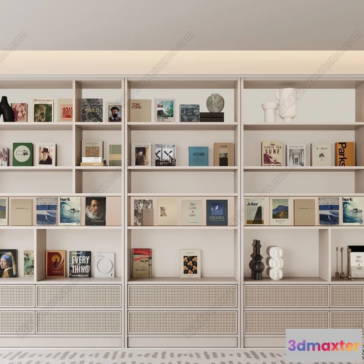 1369710 - Book Case 3D Furniture Models - Interior 3D Model - 063 3D Max