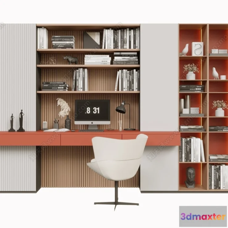 1369775 - Book Case 3D Furniture Models - Interior 3D Model - 064 3D Max