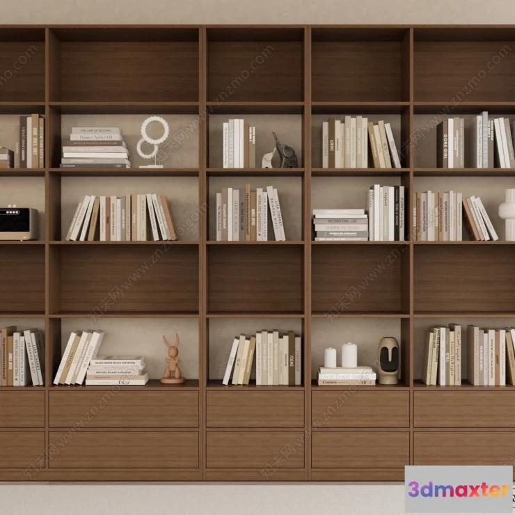 1370382 - Book Case 3D Furniture Models - Interior 3D Model - 073 3D Max