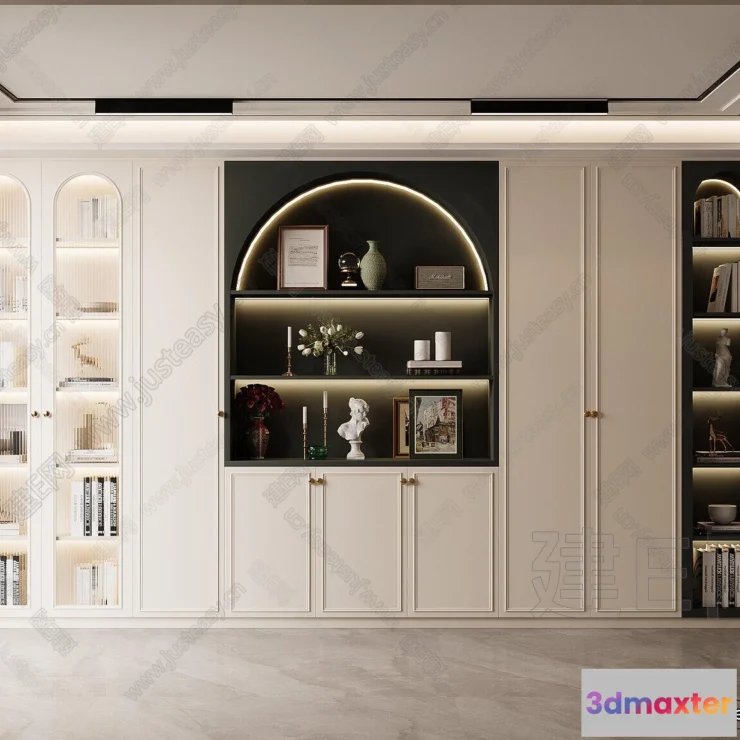 1370450 - Book Case 3D Furniture Models - Interior 3D Model - 074 3D Max