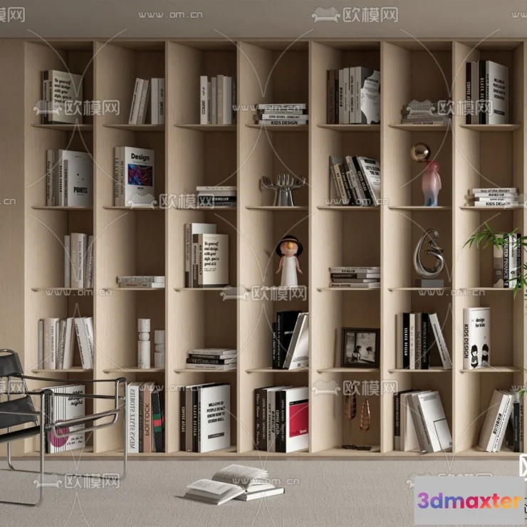 1370774 - Book Case 3D Furniture Models - Interior 3D Model - 079 3D Max