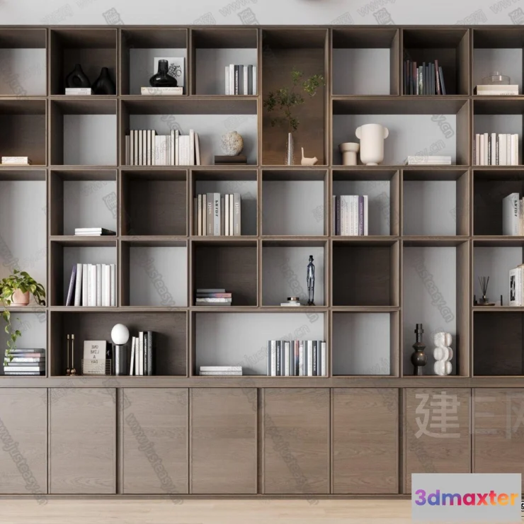 1370973 - Book Case 3D Furniture Models - Interior 3D Model - 082 3D Max