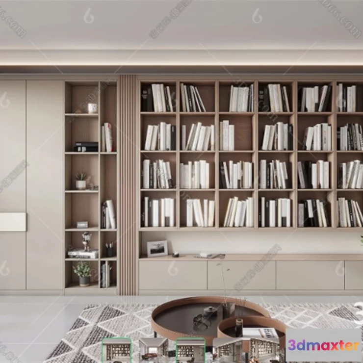 1371040 - Book Case 3D Furniture Models - Interior 3D Model - 083 3D Max