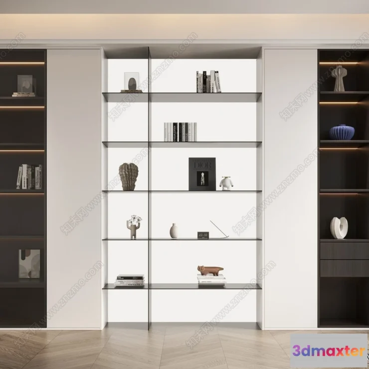 1371219 - Book Case 3D Furniture Models - Interior 3D Model - 086 3D Max