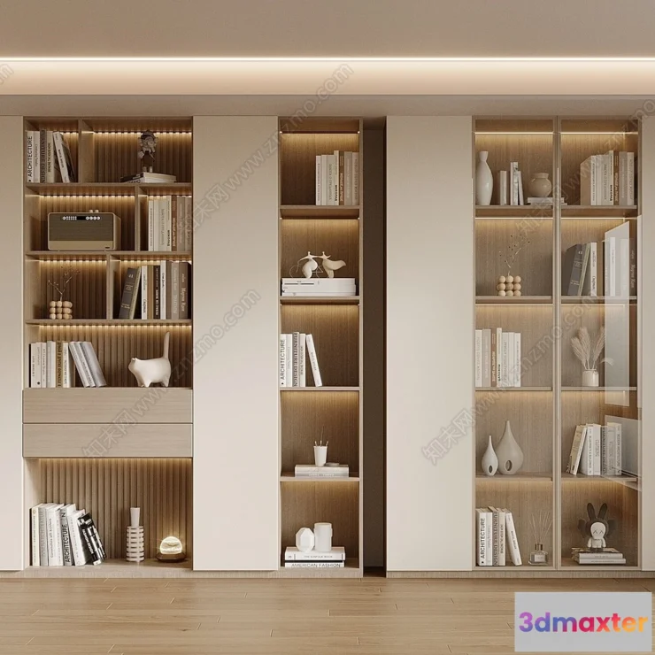 1371468 - Book Case 3D Furniture Models - Interior 3D Model - 090 3D Max