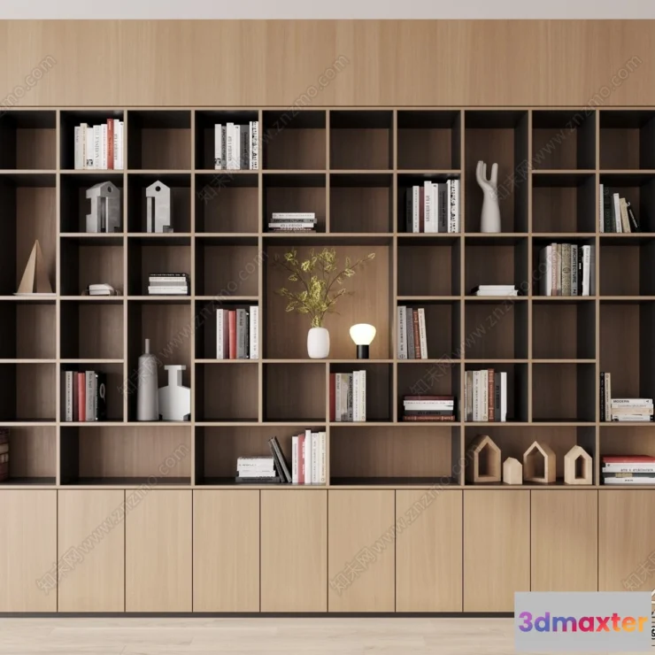 1371535 - Book Case 3D Furniture Models - Interior 3D Model - 091 3D Max