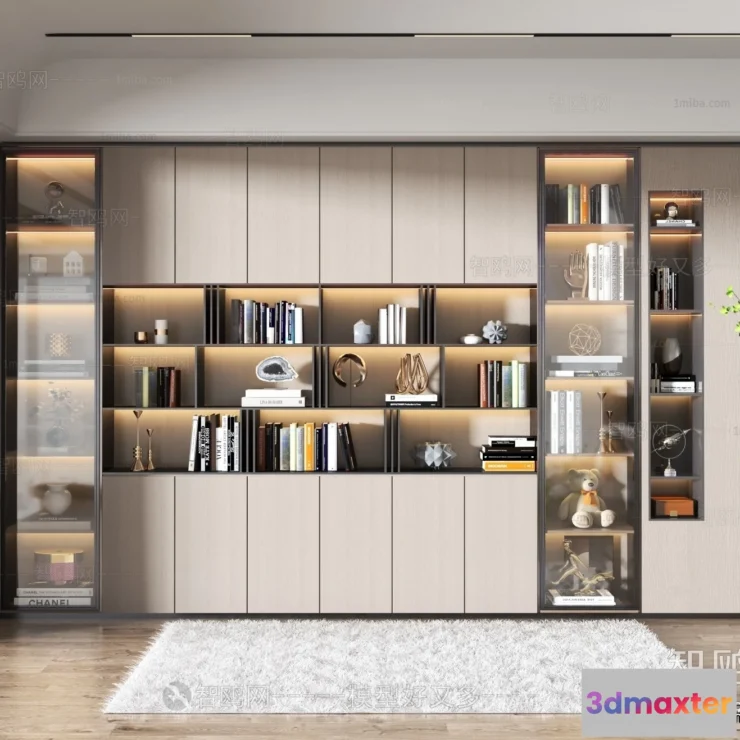 1371734 - Book Case 3D Furniture Models - Interior 3D Model - 094 3D Max