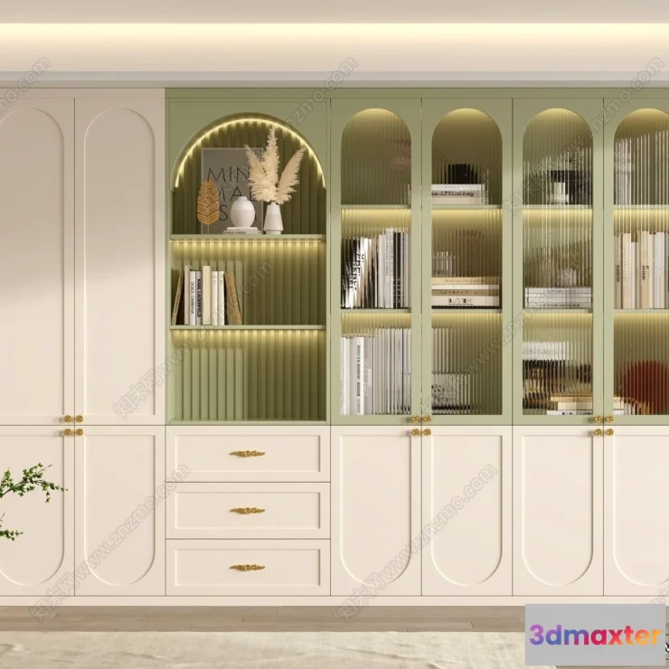 1371804 - Book Case 3D Furniture Models - Interior 3D Model - 095 3D Max