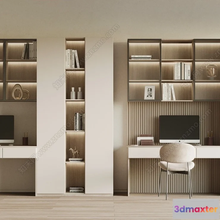 1371922 - Book Case 3D Furniture Models - Interior 3D Model - 097 3D Max