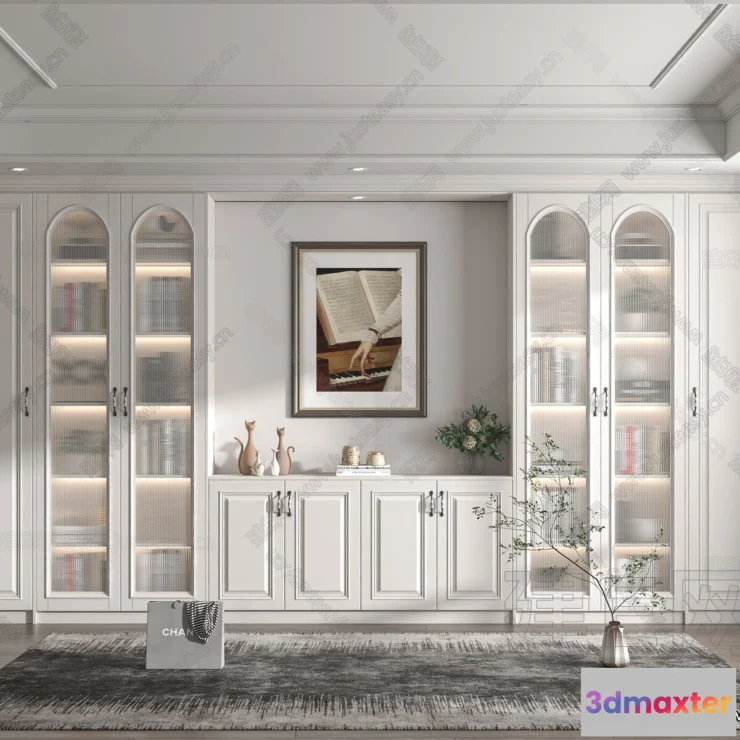 1372121 - Book Case 3D Furniture Models - Interior 3D Model - 100 3D Max