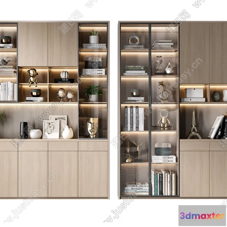 1372187 - Book Case 3D Furniture Models - Interior 3D Model - 101 3D Max