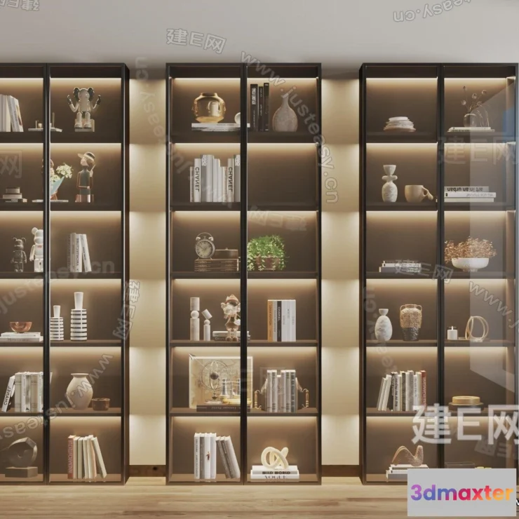 1372248 - Book Case 3D Furniture Models - Interior 3D Model - 102 3D Max