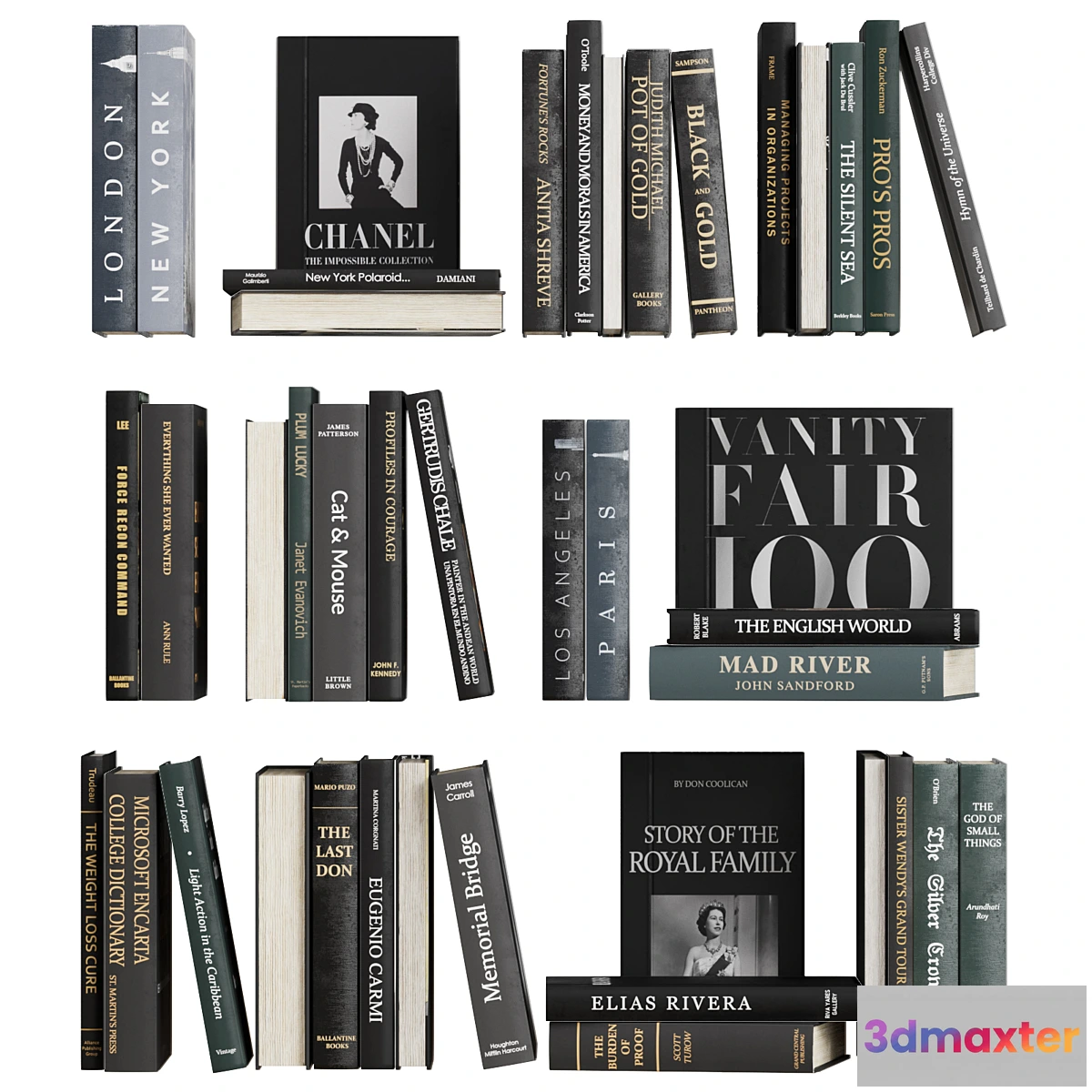 1430014 - Book decor set 4 3D Max