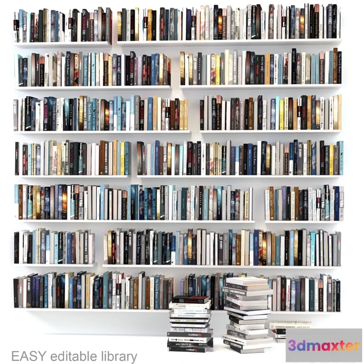 1457850 - Editable random books 3D Max