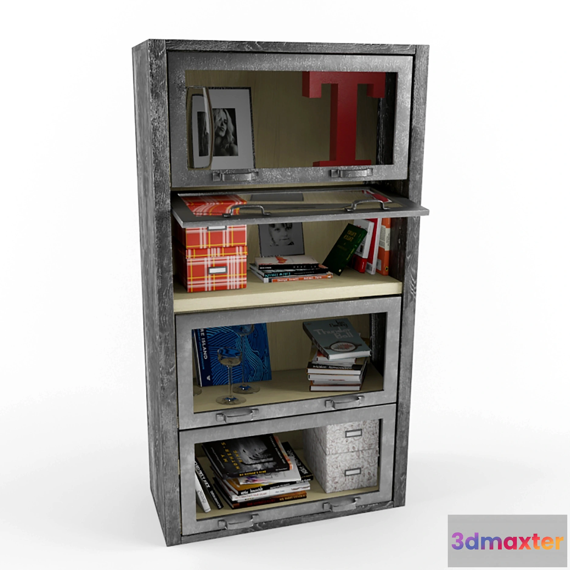 1593246 - decoration - Books cabinet 06 3D Max