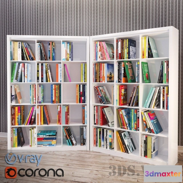 1593310 - decoration - Shelf with real books 3D Max