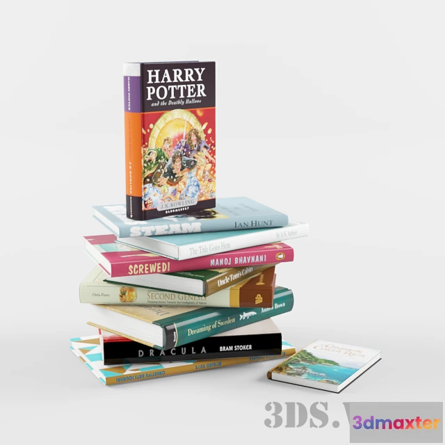 1593336 - decoration - Modern books in the interior 3D Max