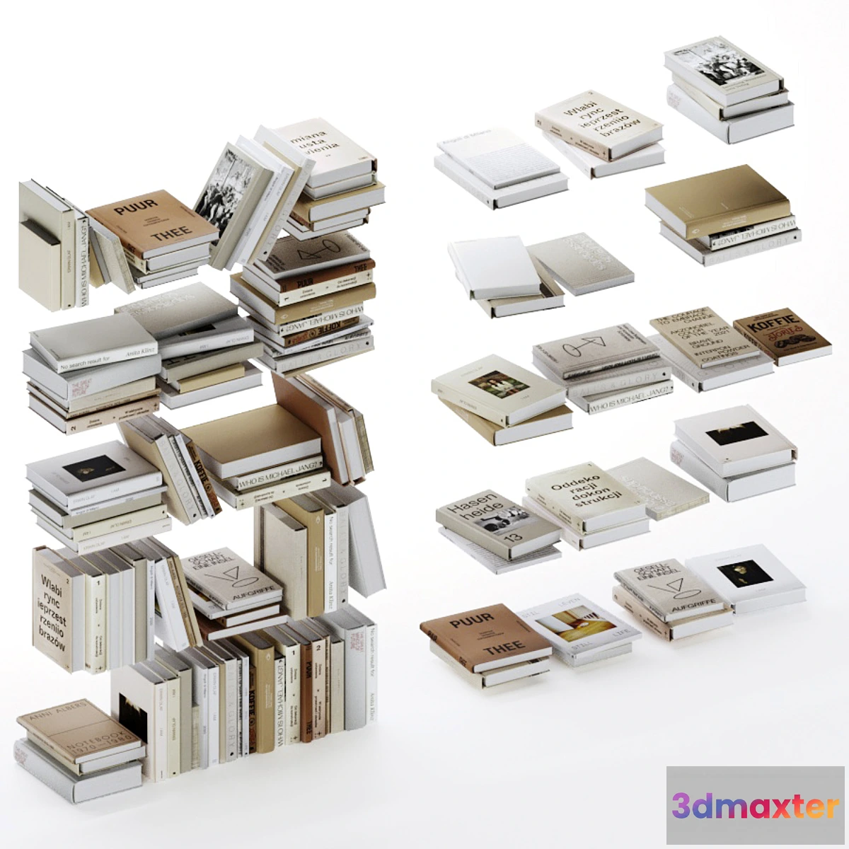 545847 - Set of beige and white design and art books vol3