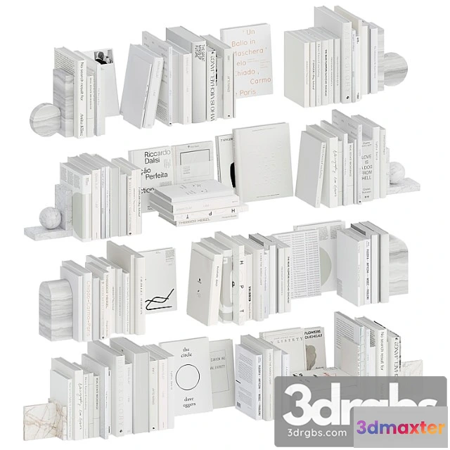 917174 - A Set Of White Books With Bookends