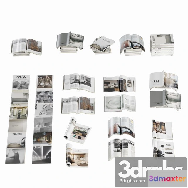 917286 - Opened Magazines Stack Set