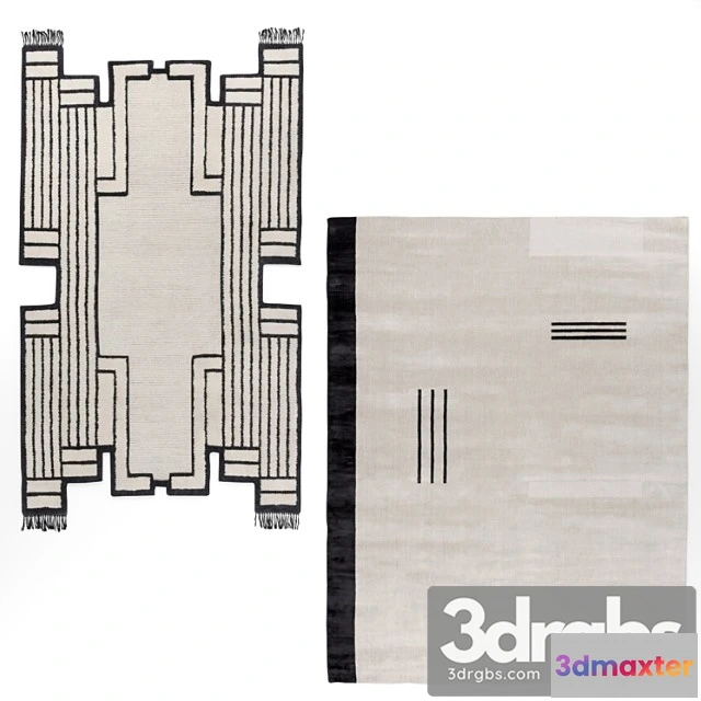 1016710 - 2 Carpets CC Tapis Asmara and Hello Sonia Reloaded Black