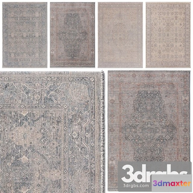 1016744 - Benuta Juna Carpet Set Blue Beige Gray Multicolor Rug Set