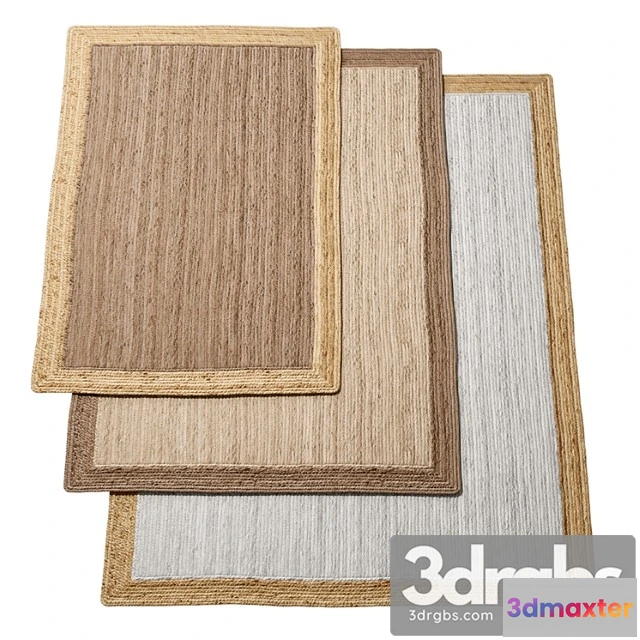 1017104 - Natural framed braided jute rug