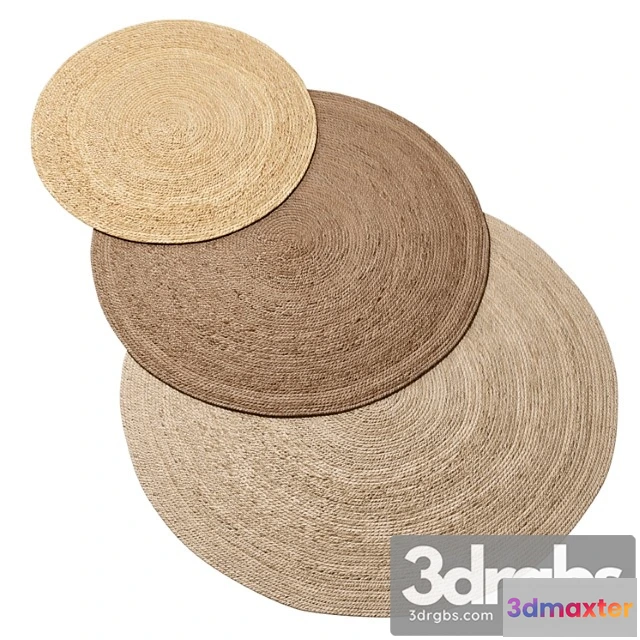 1017110 - Natural round spiral braided jute rug