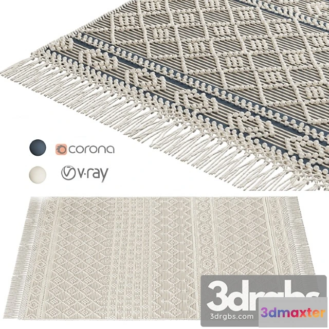 1017468 - Surya farmhouse tassels 2 x 3 wool denim