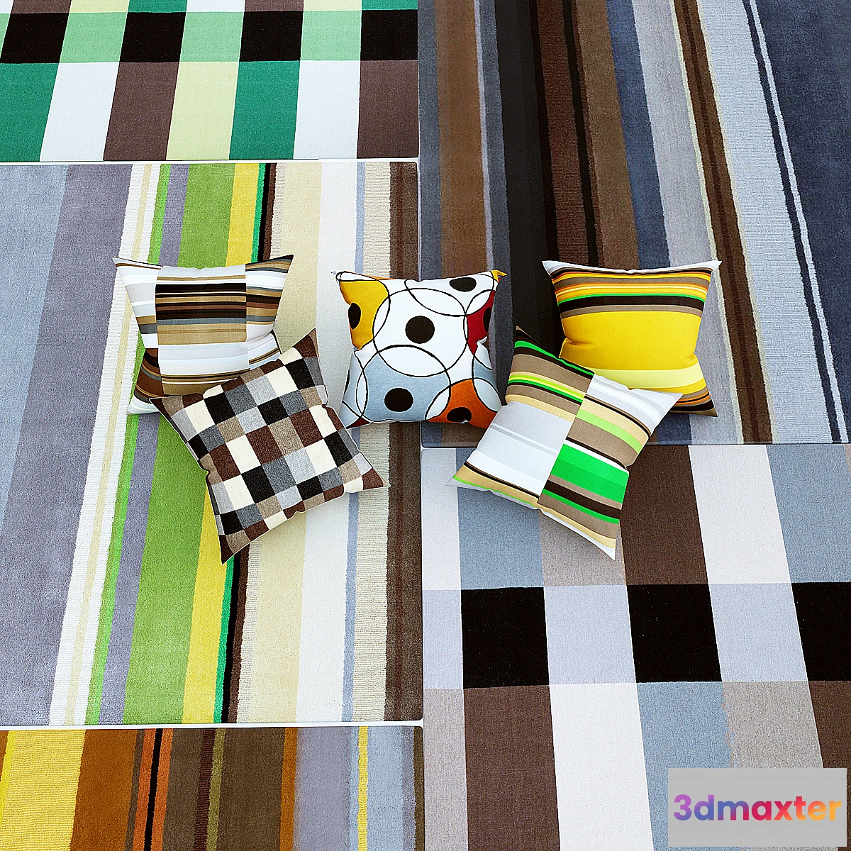 1277110 - pillows and rugs ikea Stockholm 3D Max