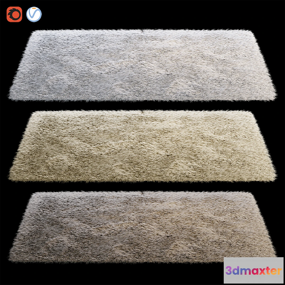 1286070 - Rectangular fluffy carpet 3D Max