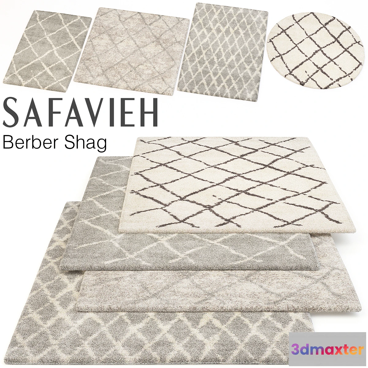 1287268 - SAFAVIEH BERBER SHAG SET 3D Max