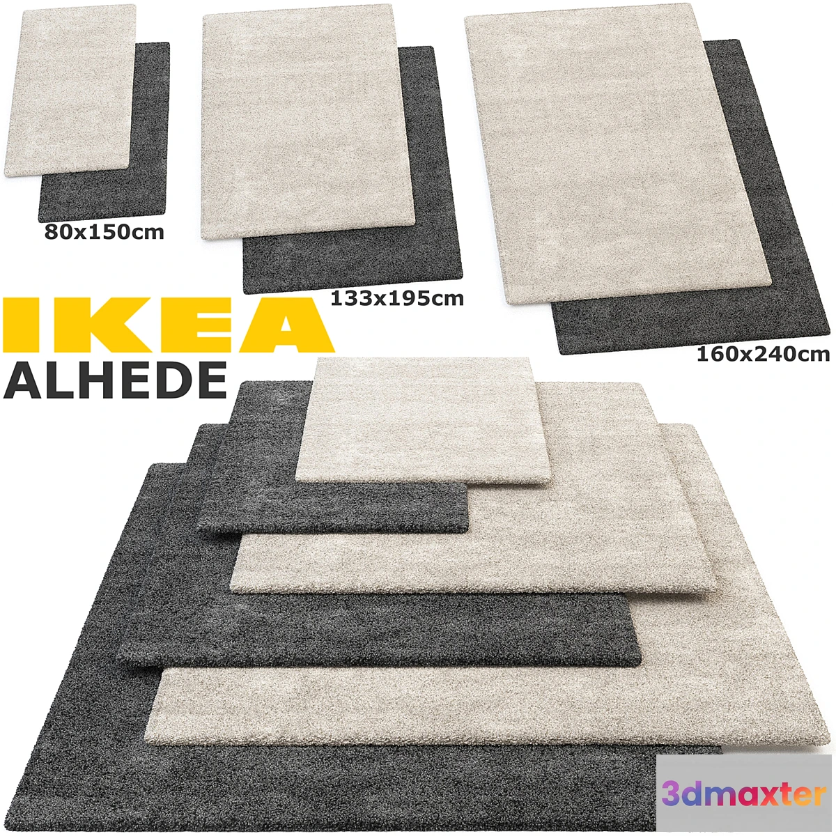 1291737 - IKEA ALHEDE (ALHEDE) RUG SET 3D Max