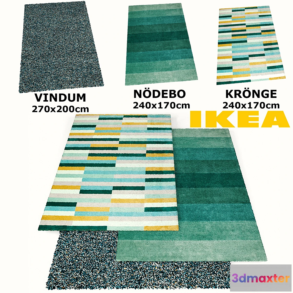 1308666 - IKEA RUGS SET (VINDUM KRONGE NODEBO) 3D Max