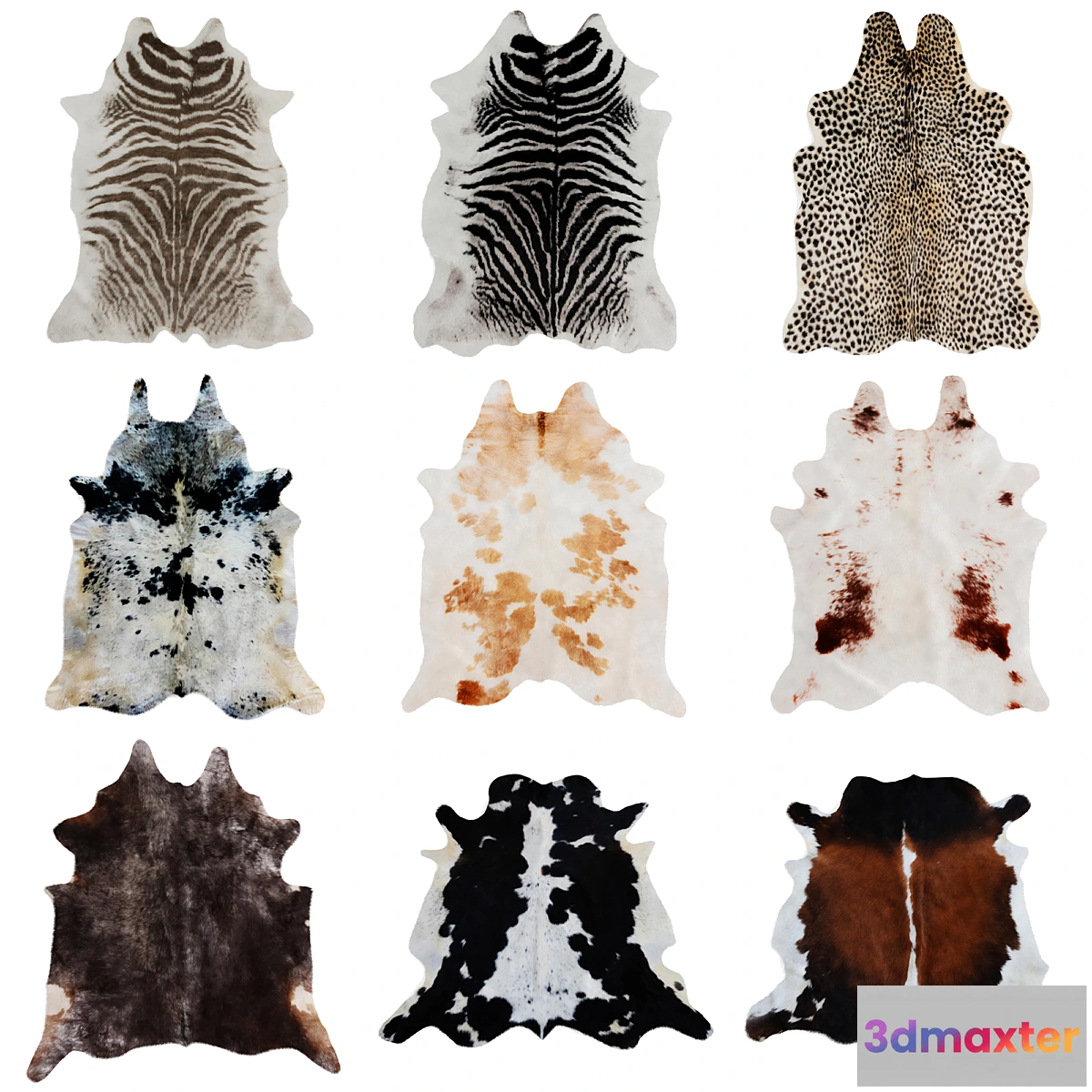 1315143 - Four rugs from animal skins 08 3D Max