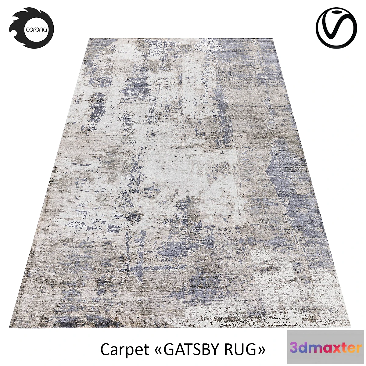 1315674 - Indian carpet from art-silk “GATSBY RUG” CLOUD 3D Max