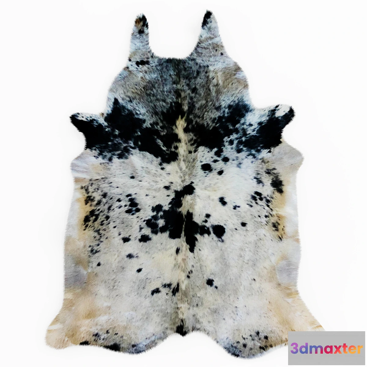 1320425 - Spotted Black And White Cow Skin Rug 3D Max