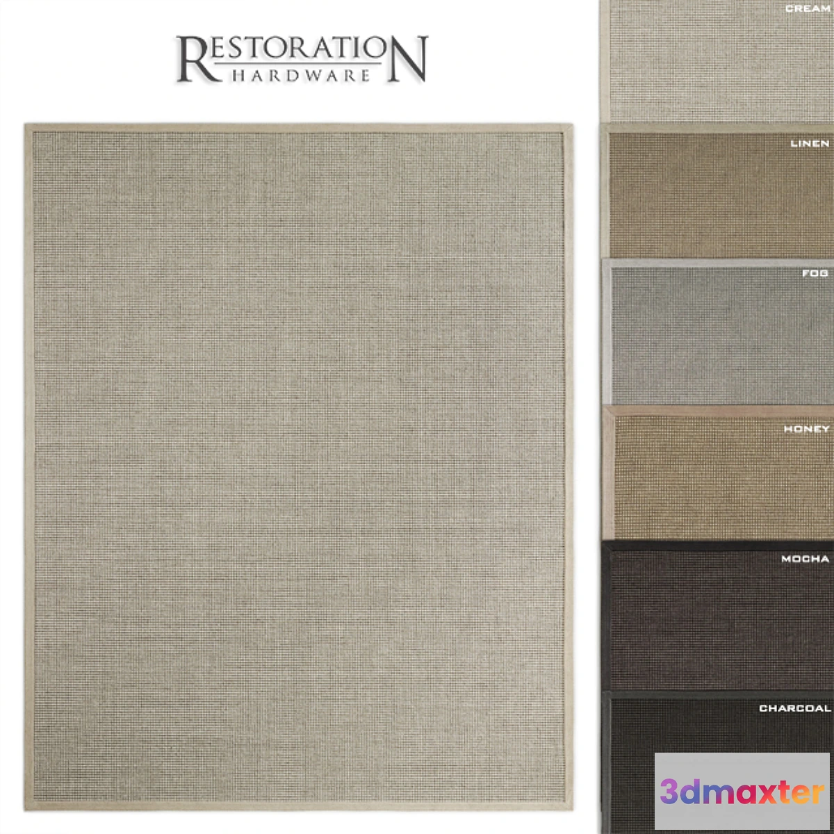 1323247 - RH Belgian Looped Wool Sisal Rug 3D Max