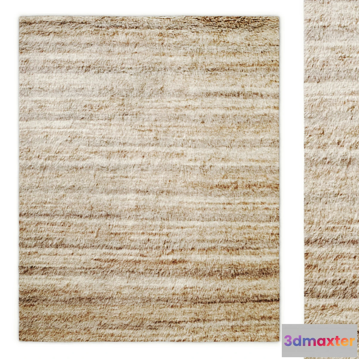 1326576 - Palette Stripe Hand-Knotted Wool Shag Rug RH 3D Max