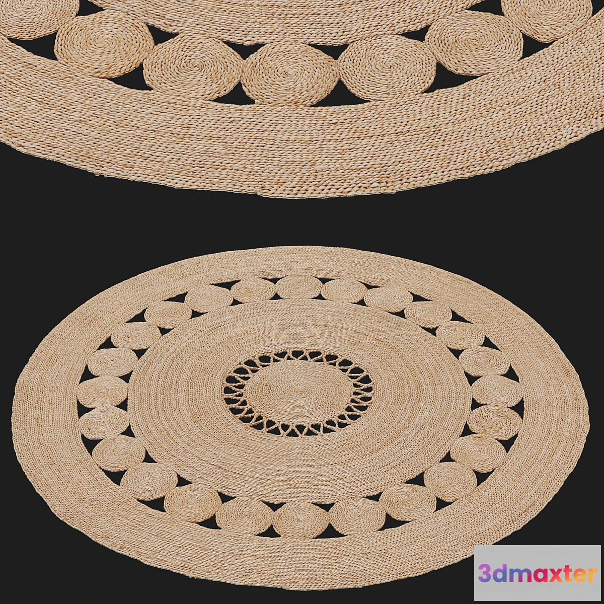 1332915 - HM Home openwork jute rug 3D Max