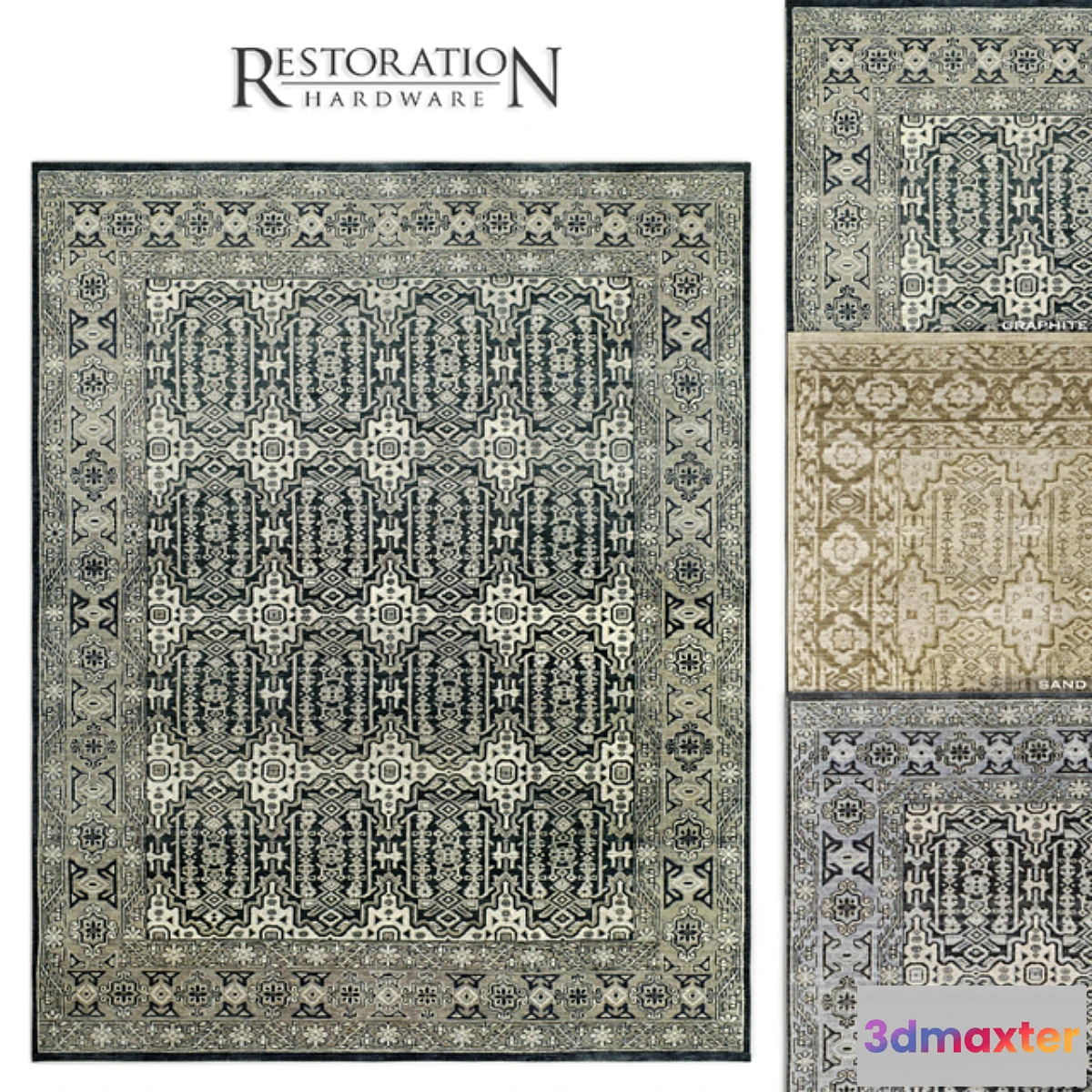 1341322 - RH Moderne Geometric Rug 3D Max