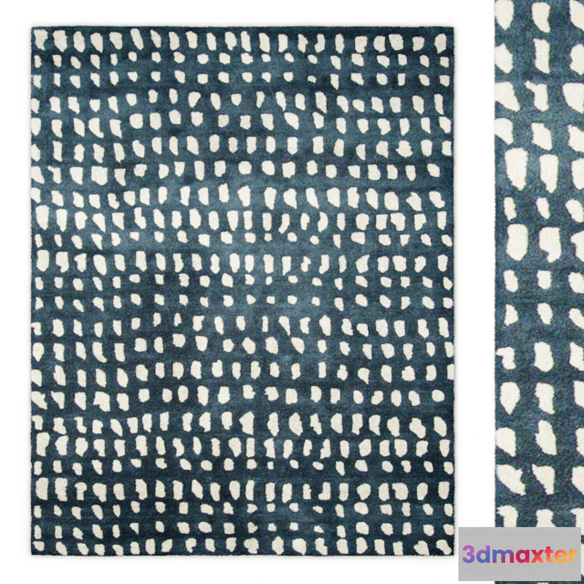 1357857 - Boho Dots Blue Indoor Area Rug 3D Max